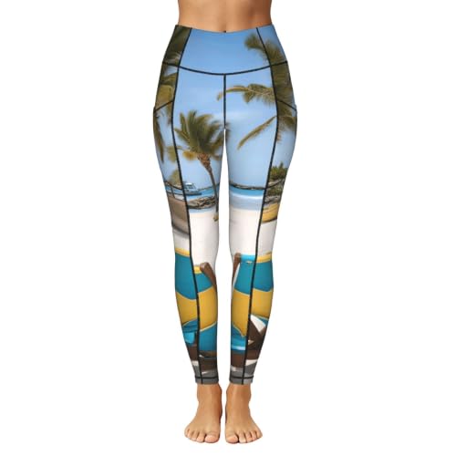 Conjunto de leggings con estampado de palmeras para mujer 2