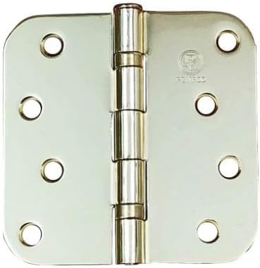 4.0" x 4.0" 5/8" Radius Ball Bearing Exterior Door Hinges (Black Primed, Pack of 3)