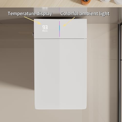 Inodoro inteligente cuadrado con bidé integrado, tanque, asiento calefactable, agua tibia y secado, luz nocturna ADA, descarga automática, tapa que se abre y cierra automáticamente, blanco miniatura 4