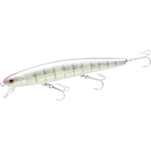 LUCKY CRAFT FlashMinnow 110, 762 Aurora Barred Surf Perch, Saltwater Fishing Lures, Jerkbait Surf Fishing Gear, Halibut and Bass Lures, 1-2 ft Slow Suspending Topwater Lure