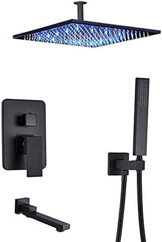 Robinet mitigeur de baignoire plafond noir mat luxe pour douche design