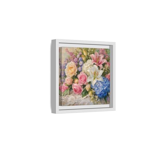 Tableau fleurs vintage 20x20 cm pour meubler un petit espace mural