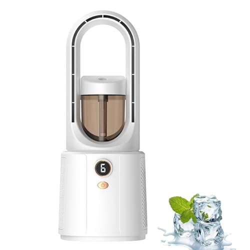 MZQMK Ventilador De Escritorio, Ventilador Sin Aspas Mini Ventilador De Oficina, con Humidificador De Niebla, para Dormitorio, Oficina