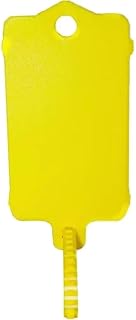 50/100 etiquetas de plástico reutilizables para colgar etiquetas impermeables para ataduras de cables, clasificación de colores, señal de zapatos y ropa (50 unidades, amarillo)