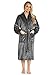 CityComfort Albornoz Mujer Capucha, Albornoces Mujer Baño Corto Leopardo, Bata Baño Elegante de Forro Polar Suave, Chaqueta Larga Tejido Peluche, Ropa y Accesorios Mujer (M, Gris Oscuro)