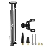 toptrek Fahrradpumpe, Fahrrad Pumpe Klein für Alle Ventile Presta/Schrader/Dunlop, 210 PSI Mini Standpump Tragbare Luftpumpe Fahrrad für MTB, Rennrad, BMX
