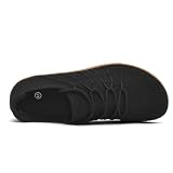 ZOEASHLEY Buty do chodzenia boso męskie, szerokie stopy, minimalistyczne, letnie buty do biegania na sport i do codziennego użytku, rozmiar 40-47, Deep Black, 42 EU