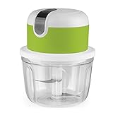 MAXXMEE Multi-Zerkleinerer mit USB-Kabel | Schnippel-Hilfe für Obst, Gemüse, Kräuter und Co. | Handlich und einfach zu bedienen | Fassungsvermögen von ca. 350 ml [weiß/limegreen]