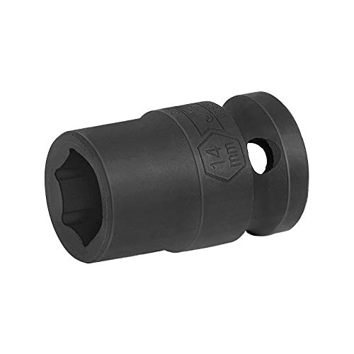 Image of Jetech 14mm Impact Socket Single - 1 /2 inch Drive, 6-Point, Heat Treated Chrome Molybdenum Steel (Cr-Mo), Metric Standard Depth for High-Torque Impact Wrench