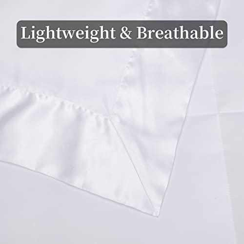 Hombys Down Alternative Blanket Oversized King 120X120 For All Season, Lightweight Quilted White Bed Blanket With Satin Trim,Reversible Soft Microfiber Quilted Blanket #TOP5