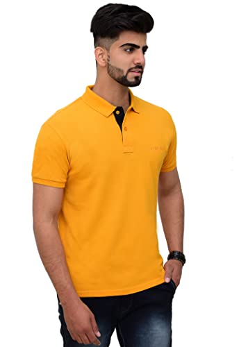 Image of 3BROS Men's Cotton Blend Half Sleeve Regular fit Comfortable Polo Neck T-Shirt (Pack of 1)