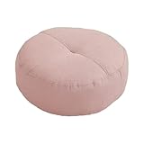 Zanthicia Cuscino da pavimento rotondo multifunzionale, comodo cuscino per meditazione, yoga, divano, ovunque, da panca, seduta pavimento per meditazione, camera letto, ufficio, Rosa, 40x40x15cm