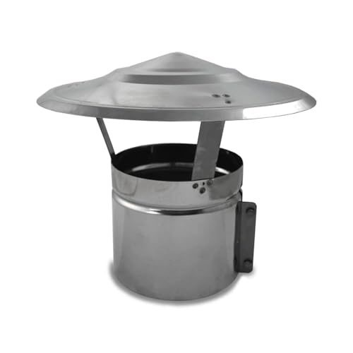 CAEXVEN Sombrerete Fijo para Conductos en Acero Inoxidable - Serie Lisa y Helicoidal - 300 mm