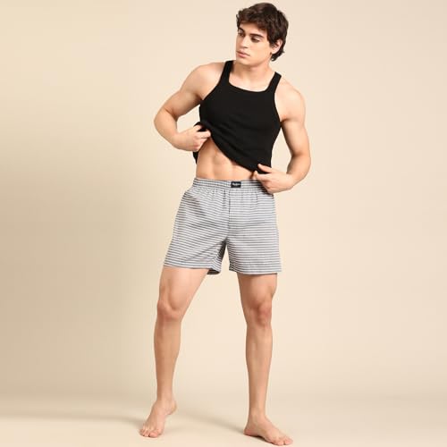 Image of Pepe Jeans Men's Cotton Boxer Shorts Relaxed Fit Striped Boxers (Pack of 2)