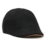 The Original Boston Scally Cap - The Kenmore Mens Flat Hat - Six Panel Newsboy Cap for Men - Black - XL