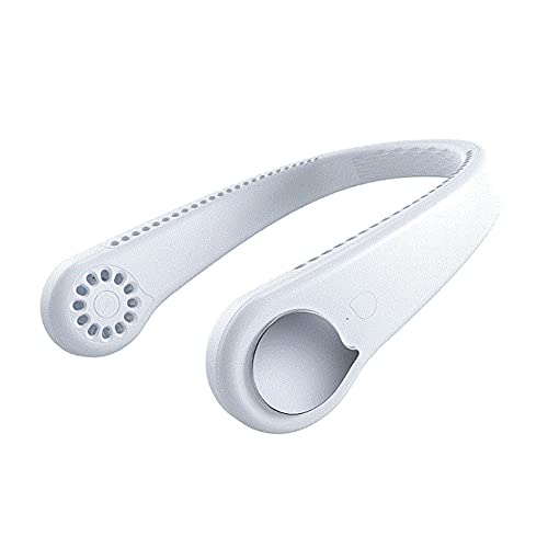 Ventilateur de cou portable et rechargeable blanc à 3 vitesses - 2