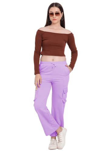 Image of Women's Cotton Fabric Stylish Cargo Pocket Lower /Sweatpants