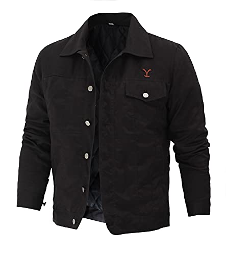 Blingsoul Mens Lightweight Jackets - Black Cotton Trucker Jacket For Men