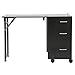 3-Drawers Nail Desk, Foldable Manicure Table with 4 Universal Wheels(all with Brakes), Freestanding Professional Nail Beauty Storage Desk for Home,Workshop,Makeup Beauty Salon Workstation(Black)