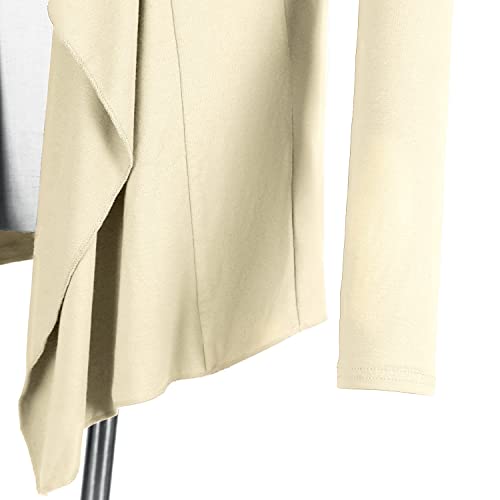 Image of Urban CoCo Women's Drape Front Open Cardigan Long Sleeve Irregular Hem