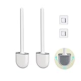 🚾Fácil de instalar:Escobilla WC Silicona viene con ganchos y sin clavos para que pueda fijarlo a la pared del baño para un aspecto limpio.