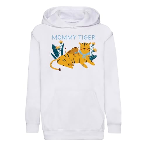 Sweat à capuche enfant maman tigre anti-irritation en coton doux