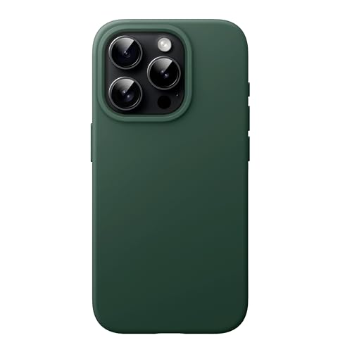 Image of JETech Silicone Cover Case for iPhone 15 Pro Max 6.7-Inch, Silky-Soft Touch Full-Body Protective Phone Case, Shockproof Cover (Midnight Green)