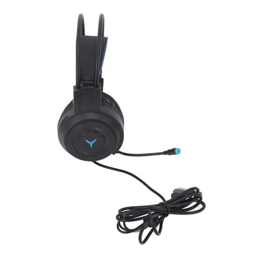 Fone de Ouvido para Jogos Com Fio, Fone de Ouvido para Jogos USB Com Luz RGB de Sete Cores, Som Surround 4D Confortável e Leve para Laptop (Preto)