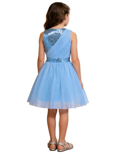 Vestido de cóctel para niñas con patchwork de gasa elegante 3