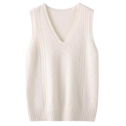 Image of Amazhiyu Womens 100% Wool Sweater Vest Sleeveless V Neck Knitted Pullover Top