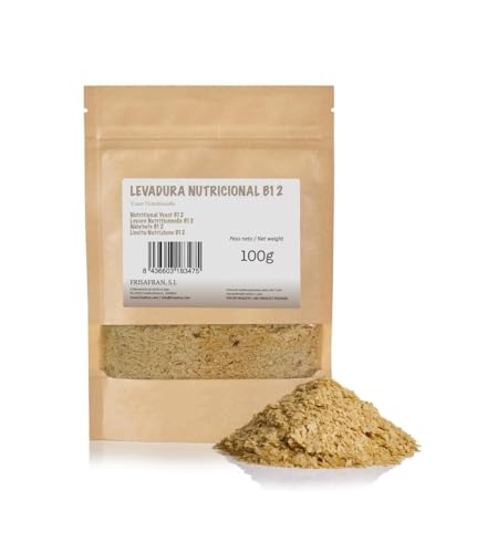 FRISAFRAN | Levure nutritionnelle 100g Bio | levure avec B12 et vitamine B | Protéines | vitamine ajoutée | Sans gluten | Régime végétalien | Sans...