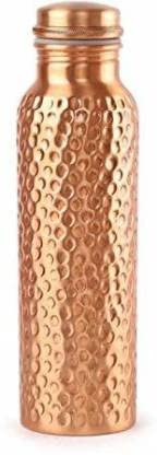 CHEFLY-Copper Handmade Hammer Pure Copper Water Bottle 900 ml Bottle | Beautiful Bottle with Ayurvedic Health Benefits Seamless and Leakproof  (Pack of 1, Gold, Copper)