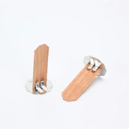 15 * 45 mm 20/50 Sets Große Dochte aus Poopedine-Holz zur Kerzenherstellung mit Dochthalter Metall Crackle-Holzdochte Rauchfreie for Sojakerzen(50SETS)