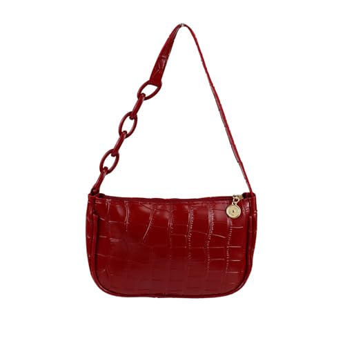 Clutch Tote Handbags, PU Leather Small Shoulder Bag Small Handbags for Women and Girls, Cute Mini Shoulder Bag (red)