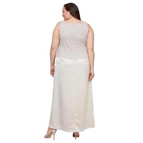 Alex Evenings Women's Plus Size Long A-Line Mock Dress with Jacket4
