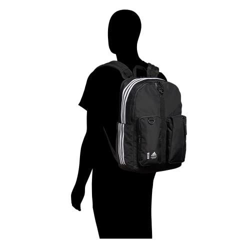 Adidas Iconic 3 Stripe Backpack, Black/White, One Size #TOP5