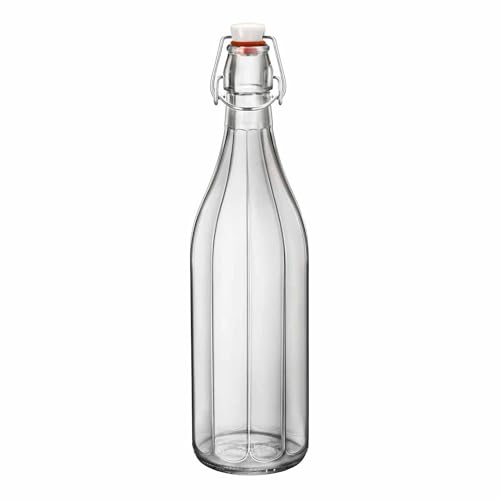 Giosal Set Di Bottiglie Regina Bottiglia Ermetica Tappo a Leva Trasparente 500ml Acqua Vino Liquore (1)