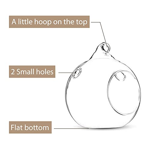 Sziqiqi 3.15Inch Glass Globes Hanging Tea Light Holder Glass Terrarium Container Wedding Candle Holder Centerpiece Hanging Decoration Christmas Ornaments 90Pcs+10 Extra #TOP6