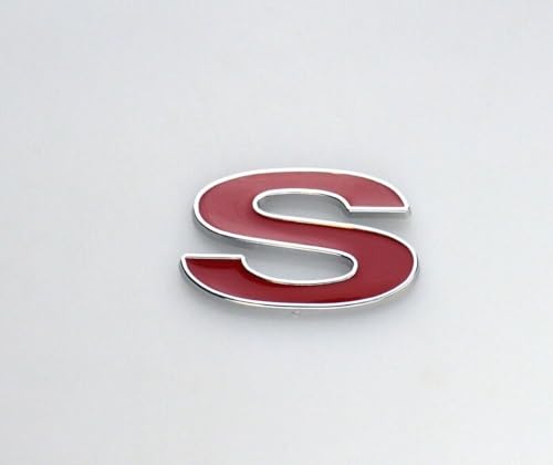 Image of 2Pc 1996-2002 Camaro SS Fender Emblem 3D Badge Nameplate Letter Sticker 12369966R Replacement for SS (Silver Red)