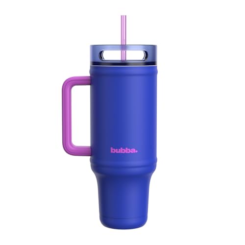 bubba 40 oz Insulated Stainless Steel Tumbler with Handle and Straw - Leakproof, Dishwasher Safe, Cup Holder Tumbler, Lead-Free and BPA-Free, Ocean Energy