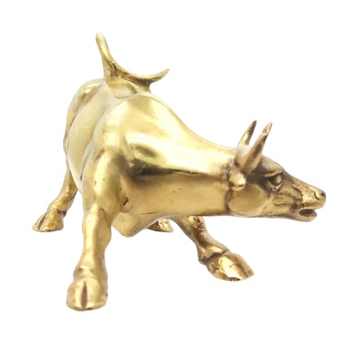 Figura De Toro De Bronce Pequeña Decoración Hogar miniatura 3