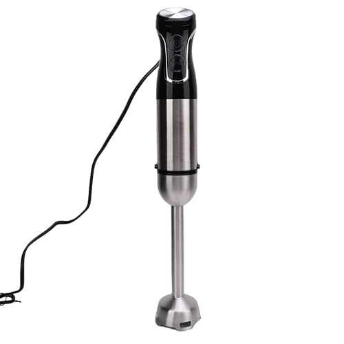 TOPINCN Juego de Batidora de Mano Batidora de Inmersión de Acero Inoxidable 3 en 1 con Taza de 800 Ml y Tazón Picador de 600 Ml Motor de Velocidad Variable para (220-240V Enchufe UE 1500W)