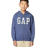 GAP ボーイズ ロゴ パーカー フード付き フルジップ スウェットシャツ, ユニオンブルー(Union Blue), X-Small