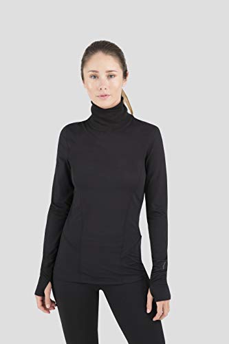 Terramar Women's Cloud Nine Long Sleeve Turtleneck Top, Black, Medium, W9174