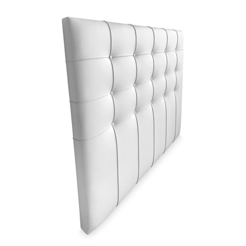 mattfy - Cabecero Berlin Acolchado, Tapizado Premium en Polipiel de Alta Gama, Medidas 145 x 120 cm (Cama de 135/140), Blanco