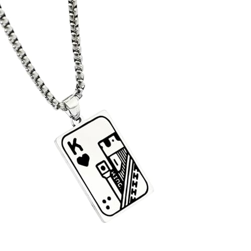 Collier as de pique pour vos soirées pendentif poker en argent porte-bonheur