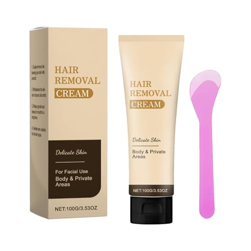 Crema depilatoria para mujeres, ideal para el cuidado de la piel íntima, con de aloe y raspador, fórmula al, ideal para viajes, para piernas, brazos, bikini, labios y