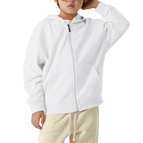 Boys' Full Zip Hooded Jacket, Youth Preppy Active Long Sleeve Hoodie Sweatshirts - Solid School Uniform Pullover Top Outfits4