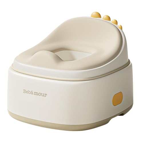 Bebamour Toddler Potty Training Toilet 3 in 1 Versatile Toilet Seat &amp; Step Stool &amp; Potty Chair Portable Potty Trainer for Boys &amp; Girls with with 100 Pack Trash Bags (Dinosaur Coffee)