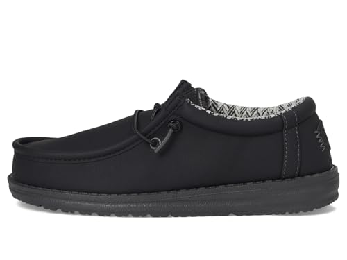 HEYDUDE Men's Kid Wally Classic (Little Kid/Big Kid), Black/Charcoal, 3 Medium4